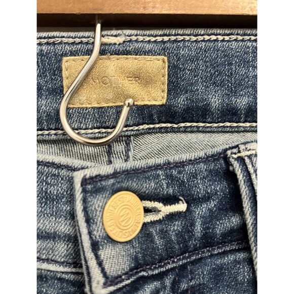 Mother Jeans The Weekender Fray Sz 25 Blue Mid Rise Flare Denim I wet my plants - Picture 7 of 14